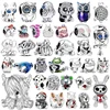 Blue eye Fox Owl Blue Gecko Highland Cow Elephant Charm Beads Fit Original European 925 Silver Bracelet DIY Women Jewelry Gifts 1