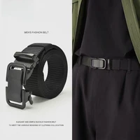 Newest Men's Tactical Belt Automatic Metal Buckle Waist Belt Nylon Canvas Hunting Golf Outdoor Work Trousers Belts for Man Jeans 6