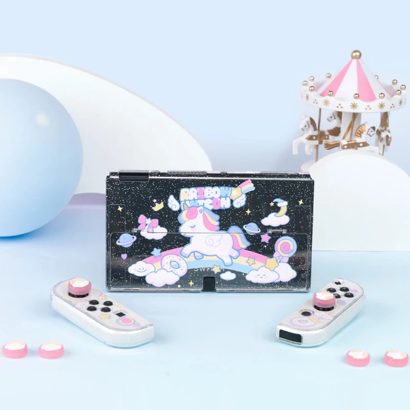 Switch Oled Rainbow | Protective Cover | Pc Hard Case | Bling Shell ...