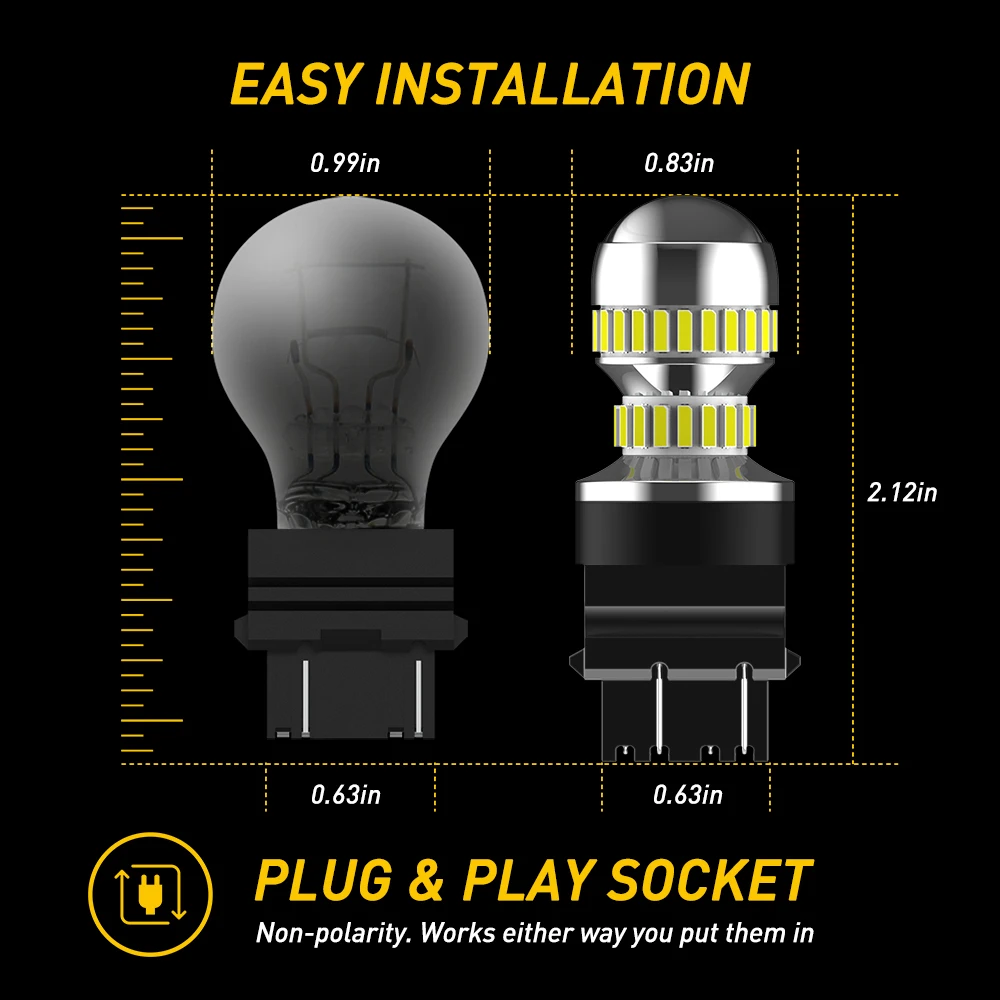 AUXITO T25 LED ����Ʈ����Ʈ 3157 Canbus NO Hyperflash P27/7W ���� �ڵ��� DRL ���� ��ġ �극��ũ Revese ����Ʈ ��ȣ ���� 12V ���