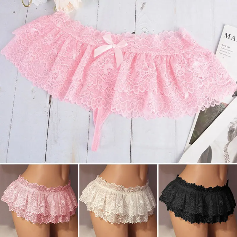 Womens Sexy Cosplay Vintage Pleated Skirt Ultra Short Skirt Cute Nightwear Lace Thongs Panties Lingerie Briefs Mini Skirt 1