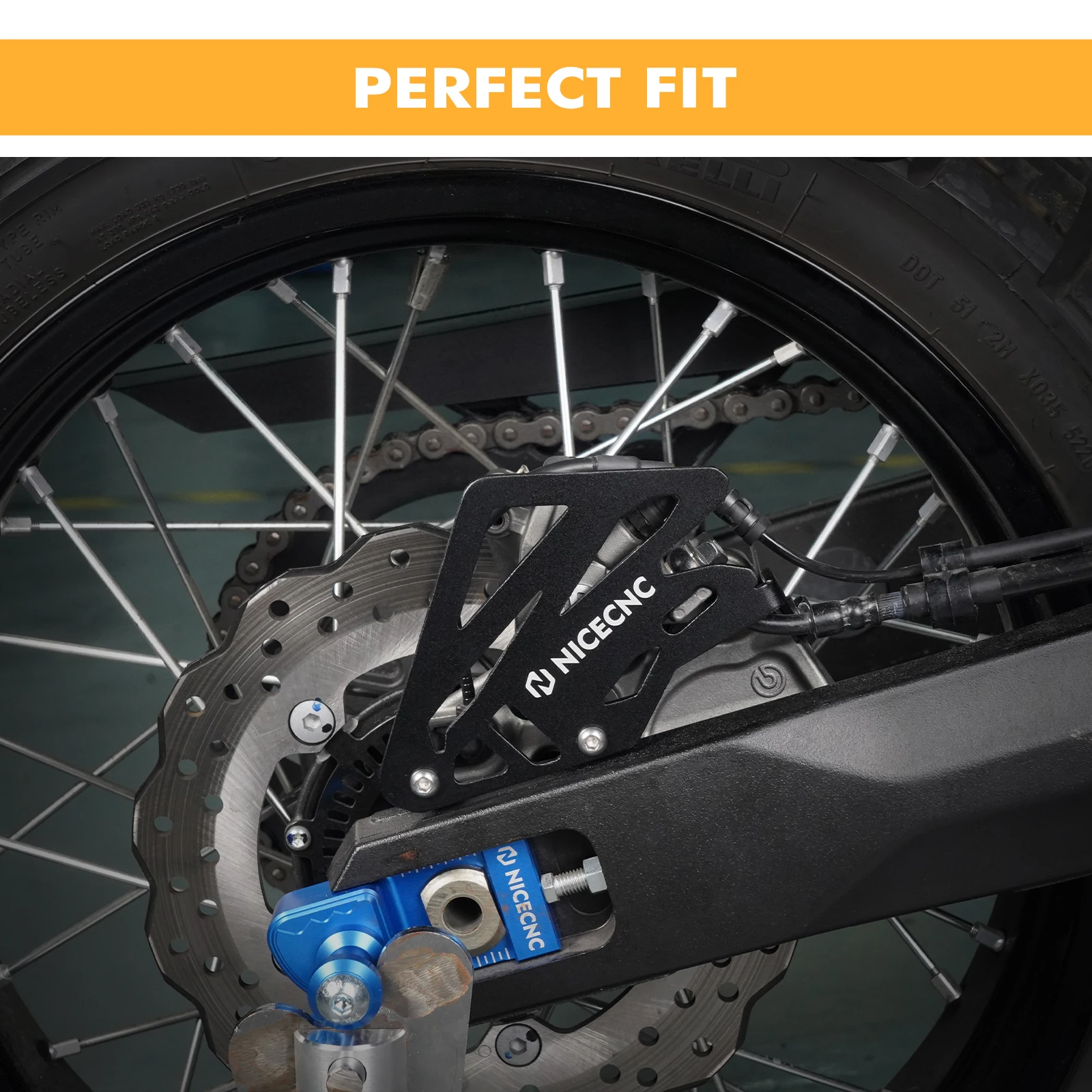 NICECNC Für Yamaha Tenere 700 /XTZ700 2019-2024 Rally Edition 2020-2024 Vorderer Bremssattelschutz Hinterer Bremssattelschutz Protektor – Detail 9