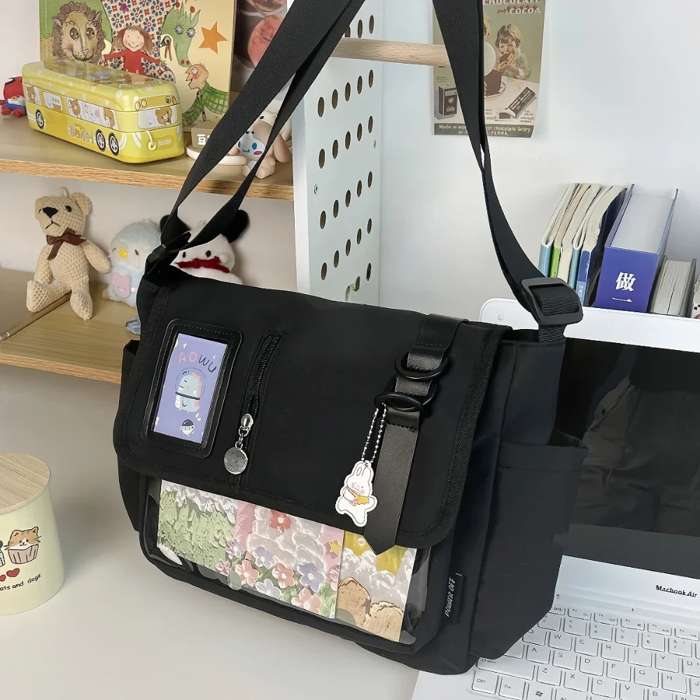 Y2K Japanese Harajuku School Bags for Teenage Girls New 2024 Transparent Itabag Crossbody Bag DIY Badges Display Plate Ita Bag Best Sellers In Luggage, Bags