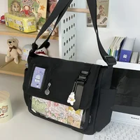 Y2K Japanese Harajuku School Bags for Teenage Girls New 2024 Transparent Itabag Crossbody Bag DIY Badges Display Plate Ita Bag - Image 4