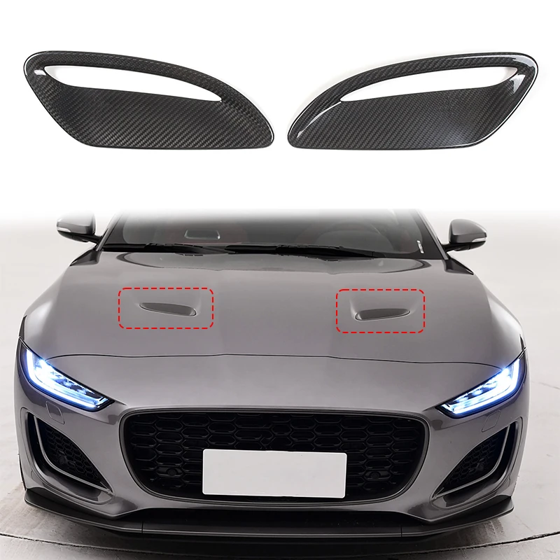 

Передняя крышка автомобильного двигателя из натурального углеродного волокна, впускной клапан, Крышка вентиляционного отверстия, отделка для Jaguar F-TYPE 2021-2024, автомобильные аксессуары