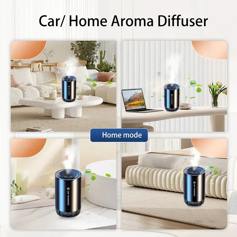 Portable Car Diffuser Humidifier Mist Fragrance Colorful Light Smart Essential Oil Diffusers Nebulizer Car Aroma Diffuser 6