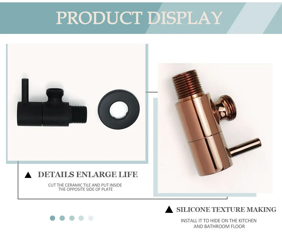 Brass Faucet Valve Wall Mounted Socket External Thread G1/2 "Black Faucet Shower Brass Angle Valve Bathtub Bathroom Accessories