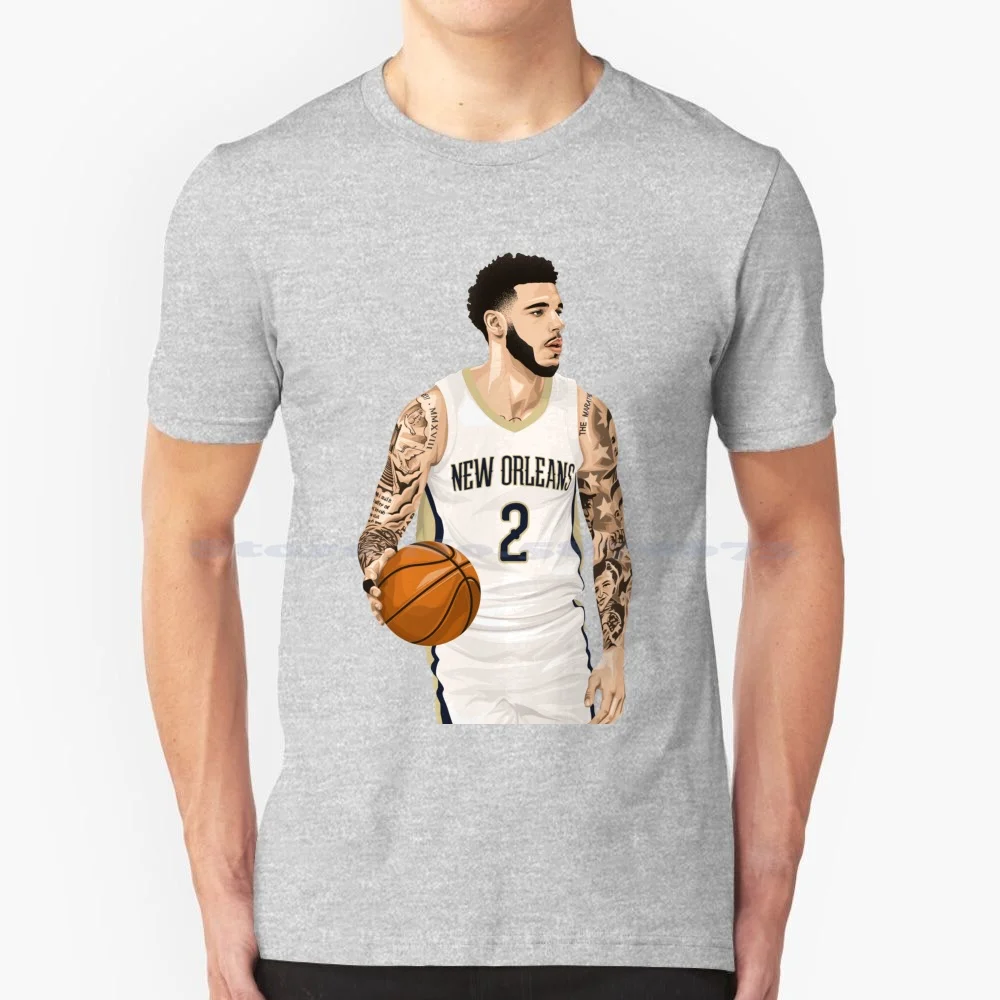Lonzo Ball T Shirt 100% Cotone Tee Basket 2021 Lonzo Ball Vector Cartoon Ultimo Lamelo Ball Lavar Ball Big Baller Brand