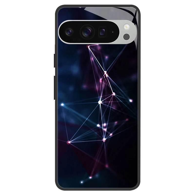 Silicone Bumper Hard Shell Phone Case with Tempered Glass Back Cover