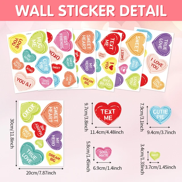 500 Pcs Valentine's Day Colored Glitter Stickers Heart-shaped Decorative  Labels Love Gift Decor for Wedding Anniversary Stickers - AliExpress
