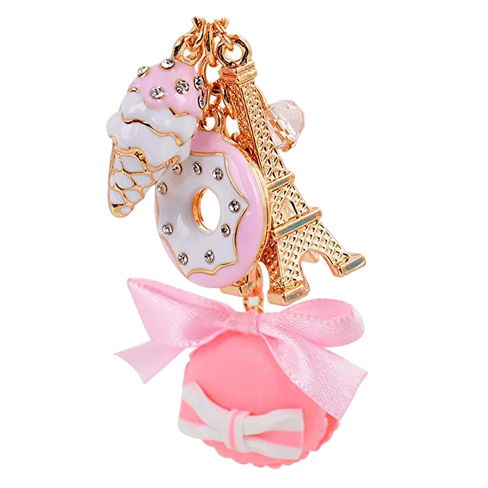 

Fashion Macarons Cake Keychain Key Chain Key Ring Bag Pendant Handbag Jewelry Gifts (Pink)