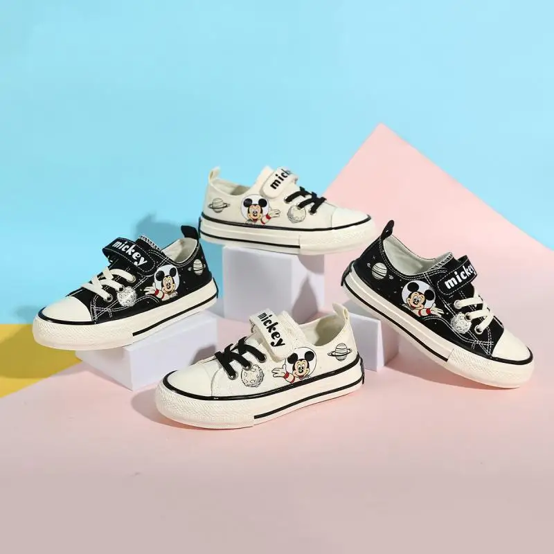 

Disney Anime Mickey Mouse Child Plimsolls Cartoon Cute Girl Casual Shoe Spring Ventilate Board Shoes Outdoors Canvas Shoe Gift