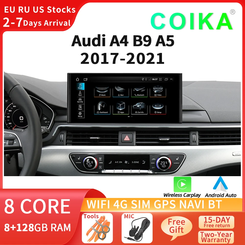 8 Core 4+64gb Android 10 System Car Radio For Audi A4 B9 A5 20172019