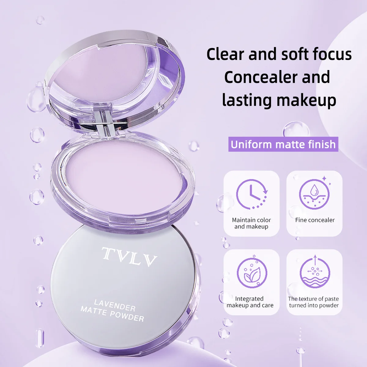 Waterproof Violet Cream powder Natural Stick Facial Long term Oil Control Easy Apply Makeup Powder Cosmetics 5 Waterproof Violet Cream powder Natural Stick Facial Long term Oil Control Easy Apply Makeup Powder Cosmetics 5