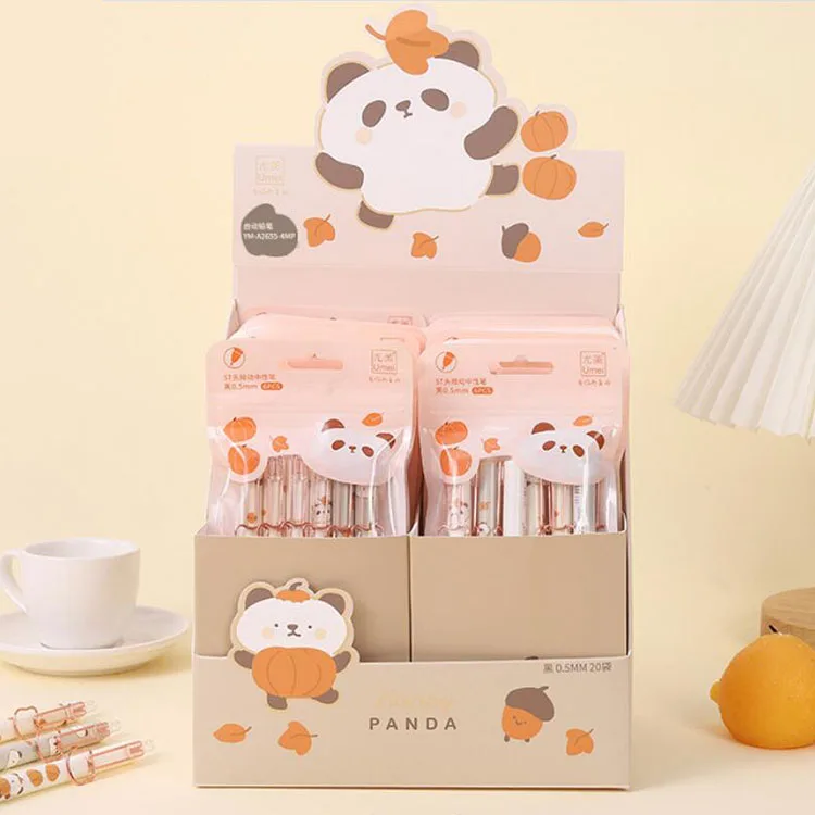 

36 pcs/lot Kawaii Panda Clip Mechanical Pencil Cute 0.5mm Drawing Writing Automatic Pen School Office Supplies