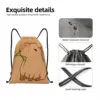 Custom Cute Capybara Drawstring Bag Men Women Foldable Sports Gym Sackpack Animal Lover Training Backpacks 3
