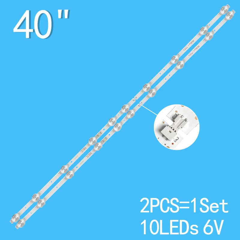 New 2PCS/lot 744mm 10LEDs 6V For 40