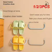 1/2/3PCS Wall Mounted Shoe Rack Foldable Shoes Hanger Slippers Drain Storage Rack Shelf Shoe Hanging Holder Bathroom Organizer 1