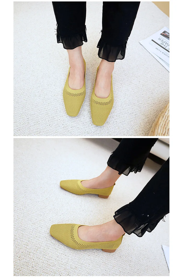 Hollow Knitted Mesh Shoes of Women Summer Comfortable Breathable Lightweight Luxury Girls Air Flats Daily Work Ladies Loafers