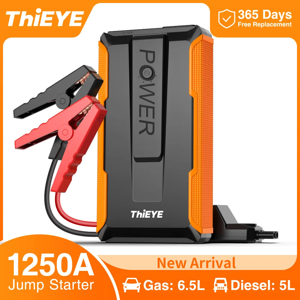 Thieye Auto Jump Starter 1250A Portable Power Bank Car Jump Starter Battery Starter Per Dispositivo Di Avviamento Del Ripetitore Di Emergenza Per Auto