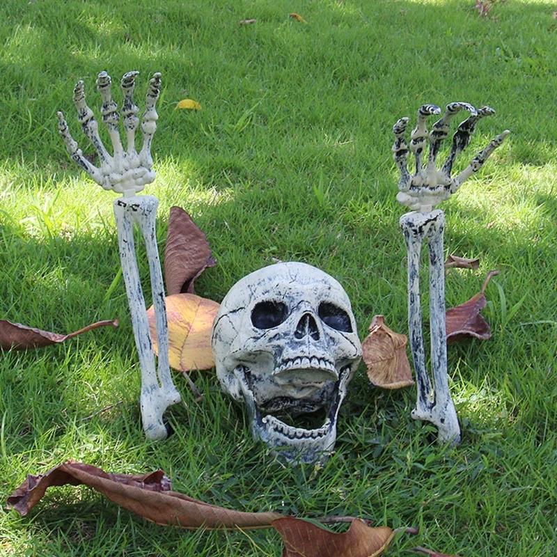 TPOne Scheletro di Halloween, realistico scheletro umano a corpo intero, decorazione di Halloween, ossa di scheletro con articolazioni mobili, decorazione spettrale per cimitero per feste di Halloween