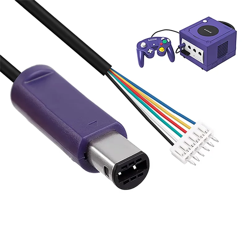 AM-1Pc 게임 콘솔 케이블 (게임큐브용) NGC GC 게임 컨트롤러 연장선 게임패드 교체 코드 3미터