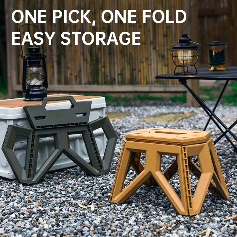Outdoor Portable Folding Stool Camping Stool With Handle Ultra Light Stool Suitable For Picnicking Beach Fishing PP Material