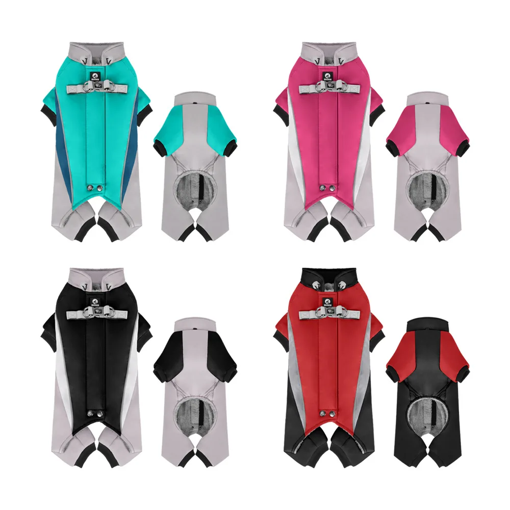 Four Legged Contrasting Pet Cotton Clothing Wool Lining Reflective Windproof Outer Layer Waterproof Autumn and Winter Dog Jacket