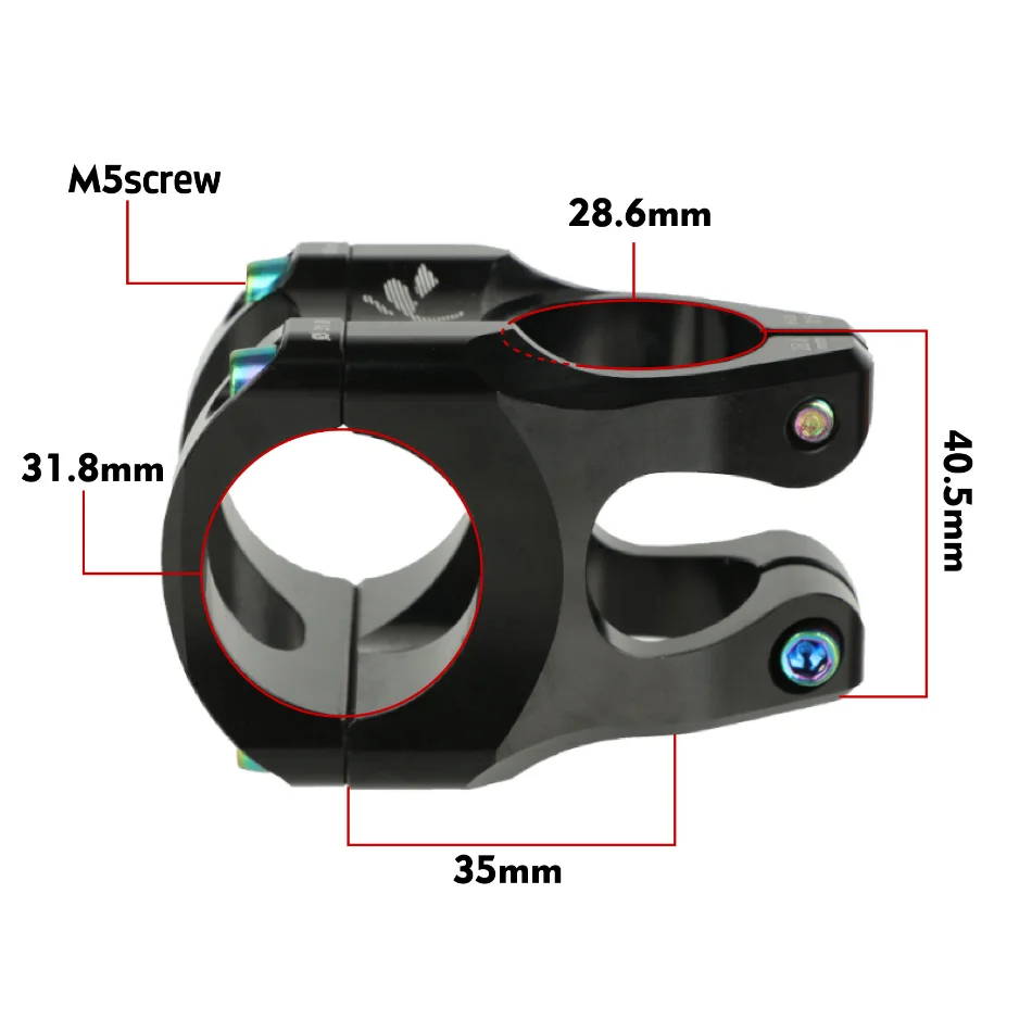 Description Picture 5 of itemHASSNS Mountain Bike Power Stem 35mm Length 0 Degrees Road Bike Stem 31.8mm for 31.8mm Bicycle Handlebar Mtb Stem