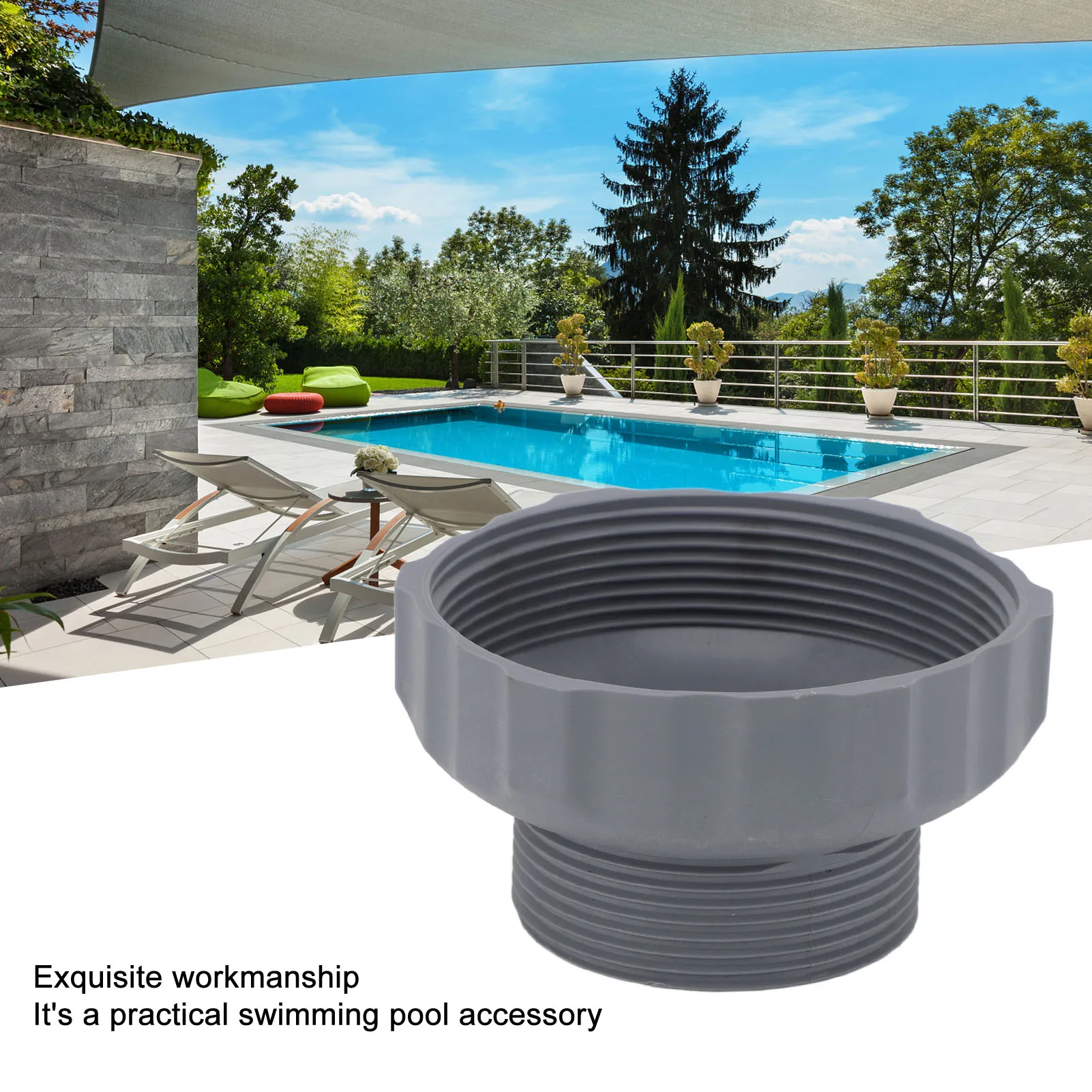 Pool Schlauch Adapter Für Oberirdische Pools - Mit Gummikupplung & Edelstahl-Klemmen