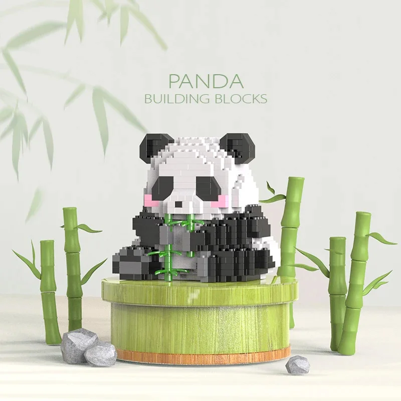 

Giant Panda Flower Building Blocks Chinese Toys Kids Intelligence Building Mini Pellets Girl Gift Boy Puzzle