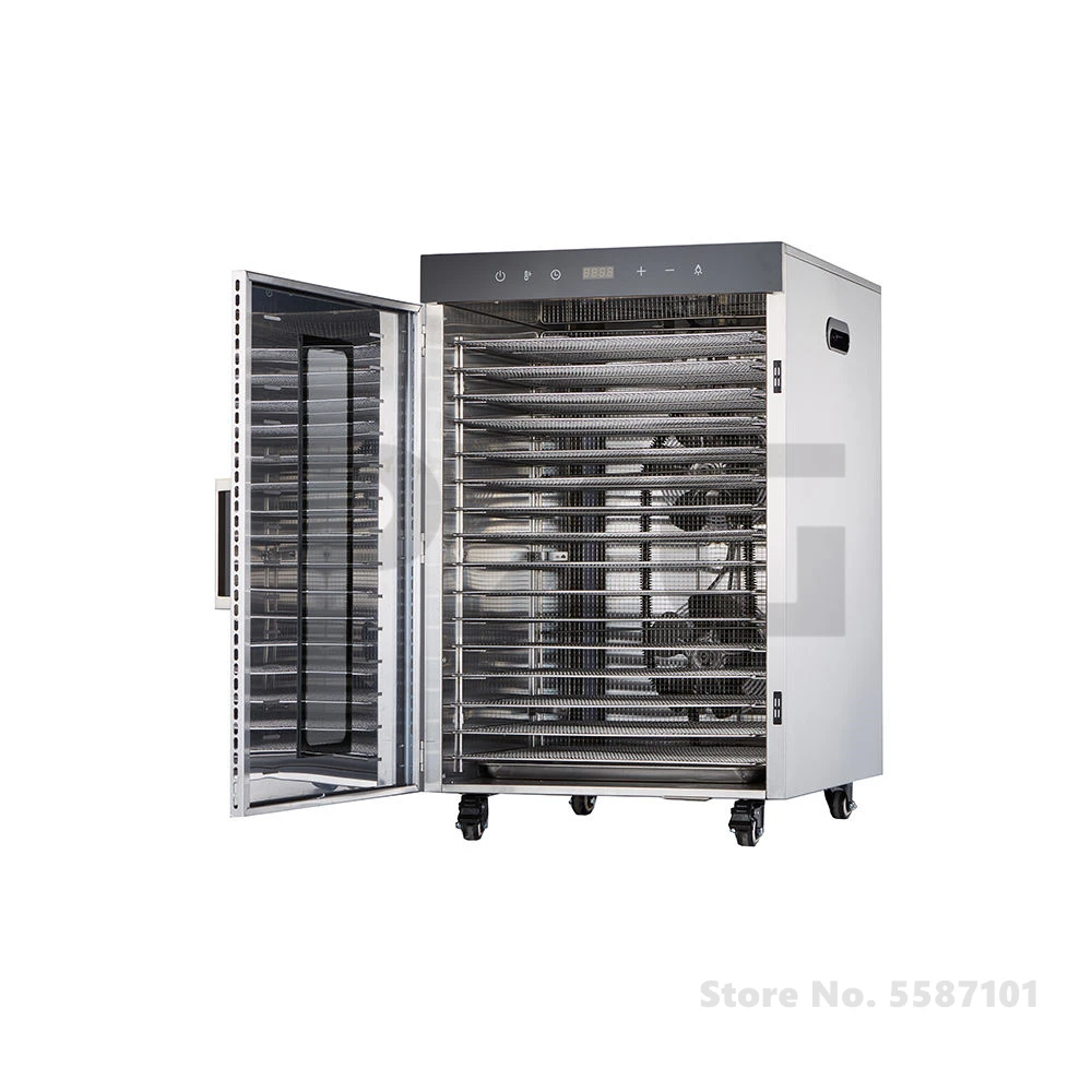 Commercial 10 12 16 20 24 Trays Fruit Biltong Food Beef Dryer Dehydrator Machine Dried Meat Dry Vegetable Jerky Drying Machine 2
