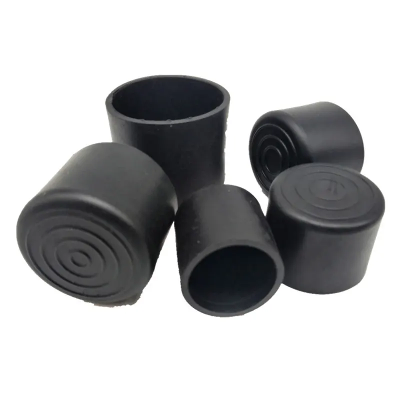 10pcs Black Round Rubber Chair Leg Caps Table Furniture Feet Pipe Tubing End Cover Socks Plug Floor Protection Pad 6 810 12-28mm images - 6