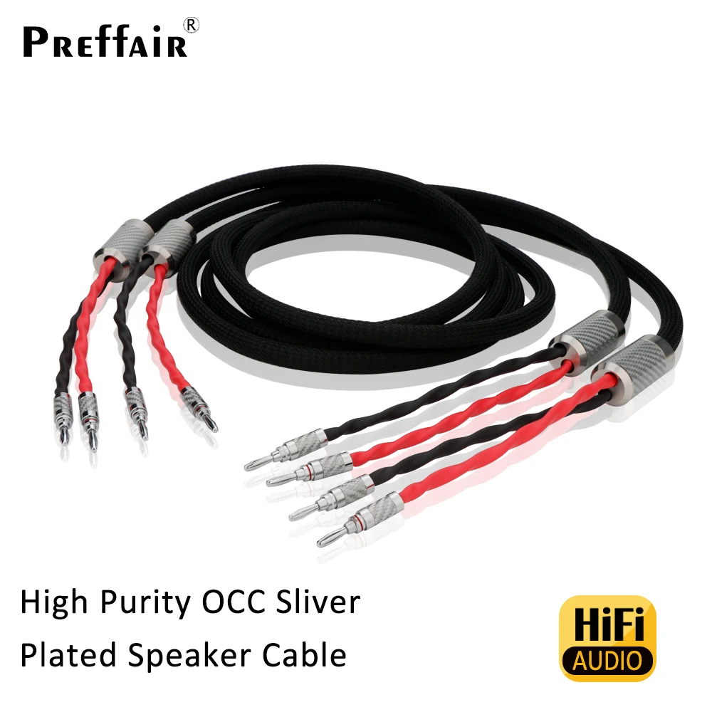 

High End Audio Cable, 6N OCC Speaker Cable, Carbon Fiber Banana Plug, Channel Splitter, Connecting the Amplifier, Home Cinema