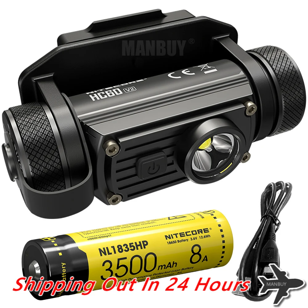 

wholesale NITECORE HC60Mv2 1200LM Helmet Light USB Rechargeable NVG Mount with NL1835HP Battery Outdoor Hunting Fishing Headlamp
