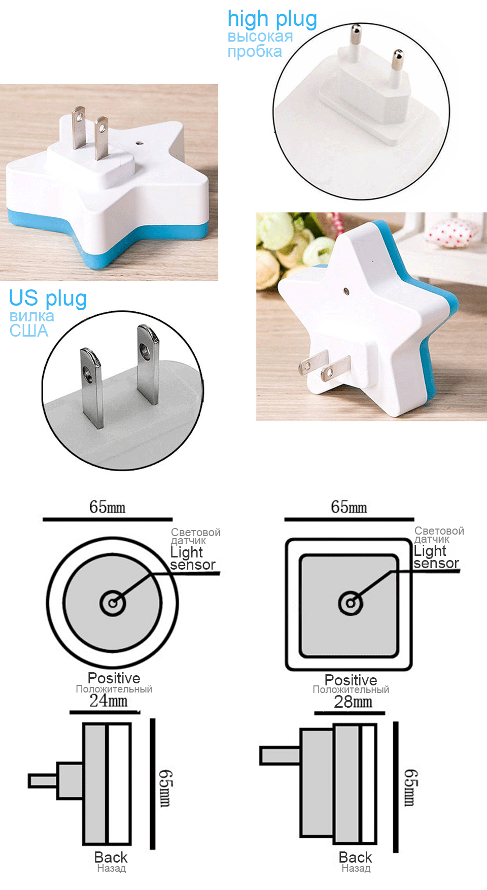 Description Picture 6 of itemSanjiCook New LED Night Light Stars Light Control Induction Lamp Bedroom Color Bedside Lights Mini Energy Saving Childrens Light