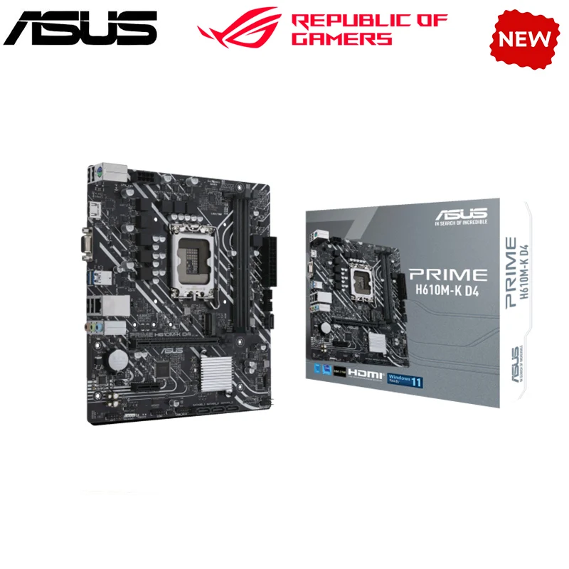 Nuovo H610M Per Asus Prime H610M-K D4 Lga 1700 Ddr4 Scheda Madre H610 Supporta Cpu I5 12400F I3 12100F 12700F