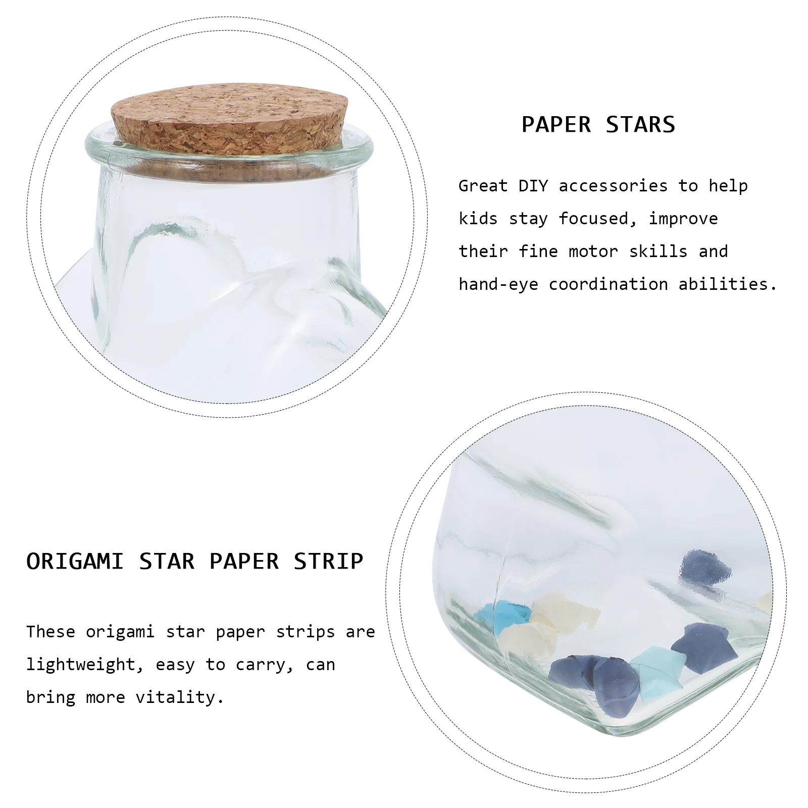 Bottle Paper Glass Origami Star Strips Lucky Mini Stars Diy