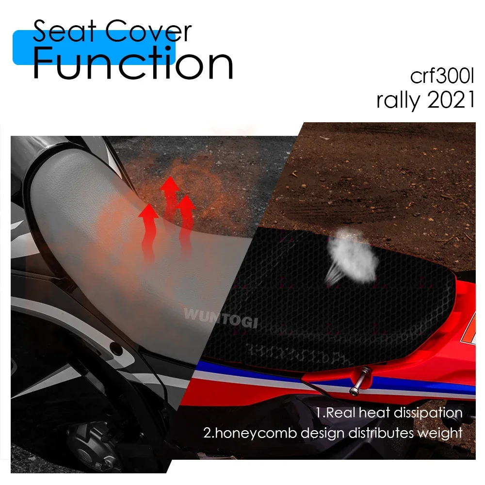 CRF 300L RALLY Nylon 3D Mesh Fabric Saddle Cushion Seat Cover for Honda CRF300L Rally