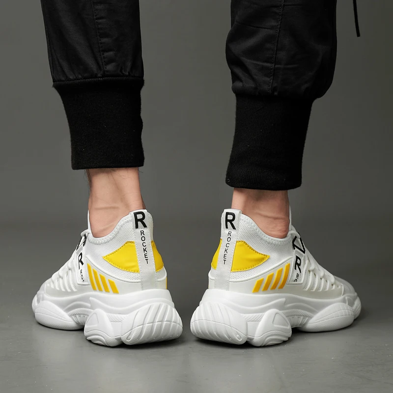 Man Lift Sneakers Elevator Height Increase Insole 7-8cm Shoes for Men Mesh Summer