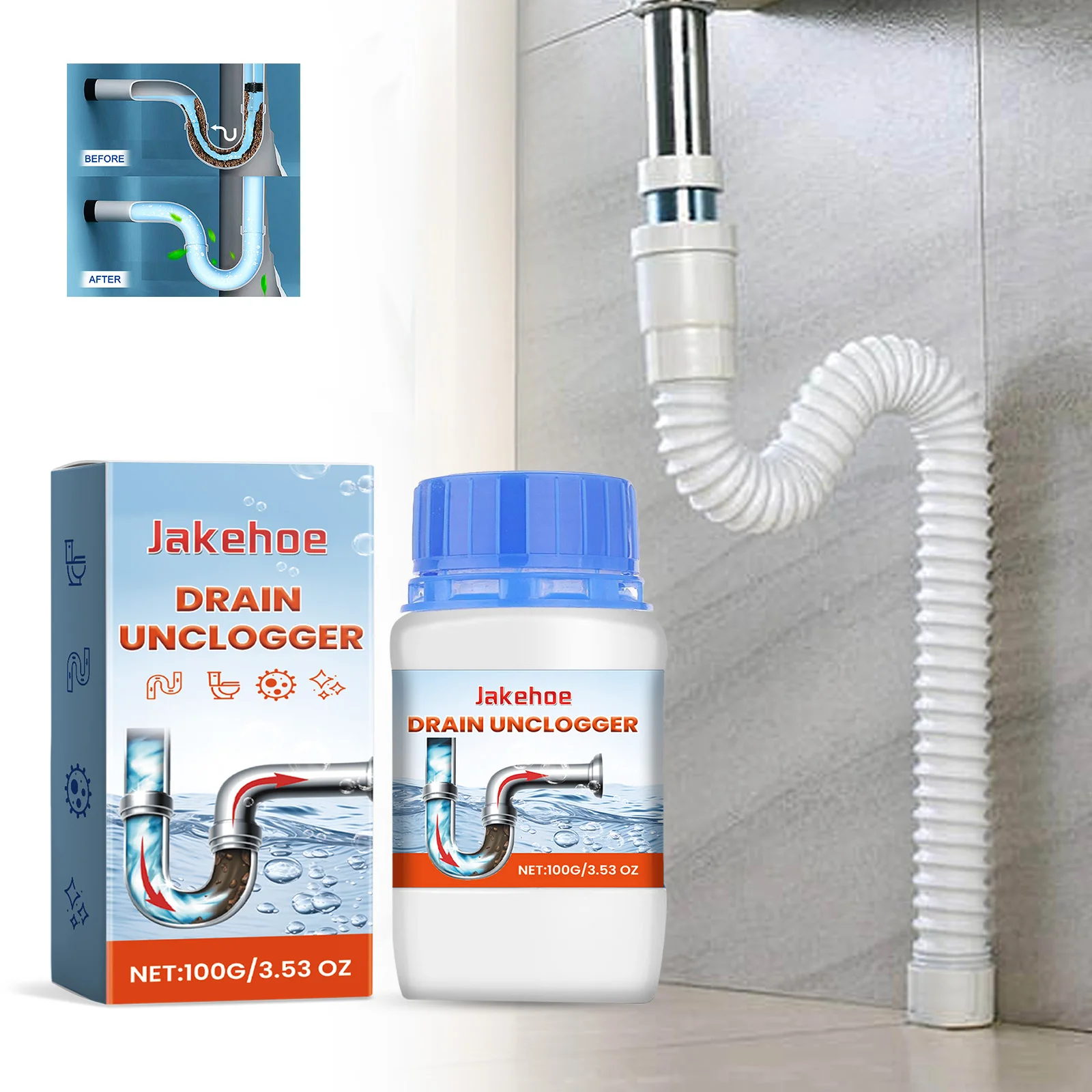 Powerful drain cleaner for instant unclogging kitchen sink for kitchen ...
