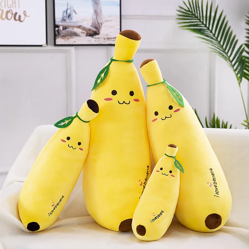 Creative Cartoon Banana Plush Pillow Toy Cute Stuffed Plants Pillow Sofa Cushion Cute Soft Kids Toys for Girls Boys Child Gifts travel wedge pillow inflatable mat airplane footrest accessory comfortable leg pillows convenient child