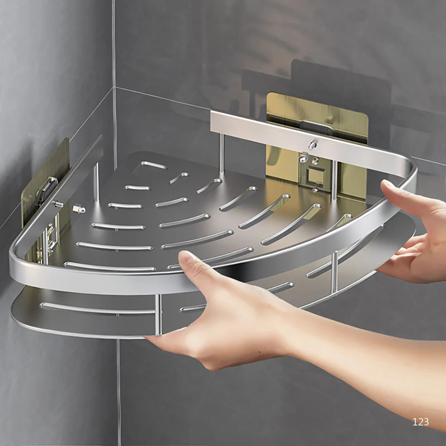 Bathroom Shelf Bathroom Towel Rack Shelves Wall Shower  Shampoo Rack No Drill Shelf Bathroom Tripod Storage Rack 5