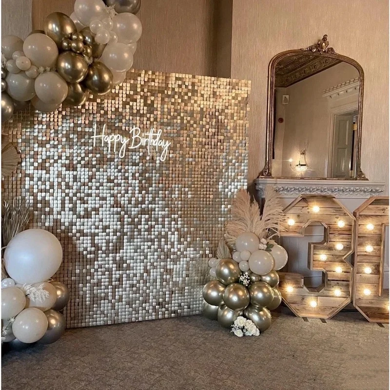 Birthday Backdrop Party Backdrop Curtain Party Decoration Party Supplies 2m Party Background Curtain Sequin Backdrop Birthday Wedding Decor Baby Shower Sequin Wall Glitter Backdrop Foil Curtain Garland