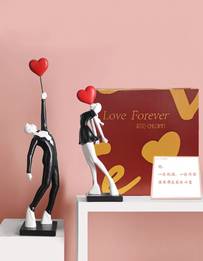 

Romantic Couple Character Resin Figure Ornaments Art Office Desktop Sculpture Crafts Home Bedroom Bookcase Figurines Decoration