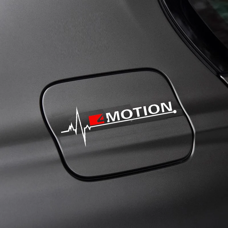 

1Pc 4MOTION Car Oil Tank Sticker For Volkswagen Rline Magotan Touareg Troc GolfR R36 Talagon