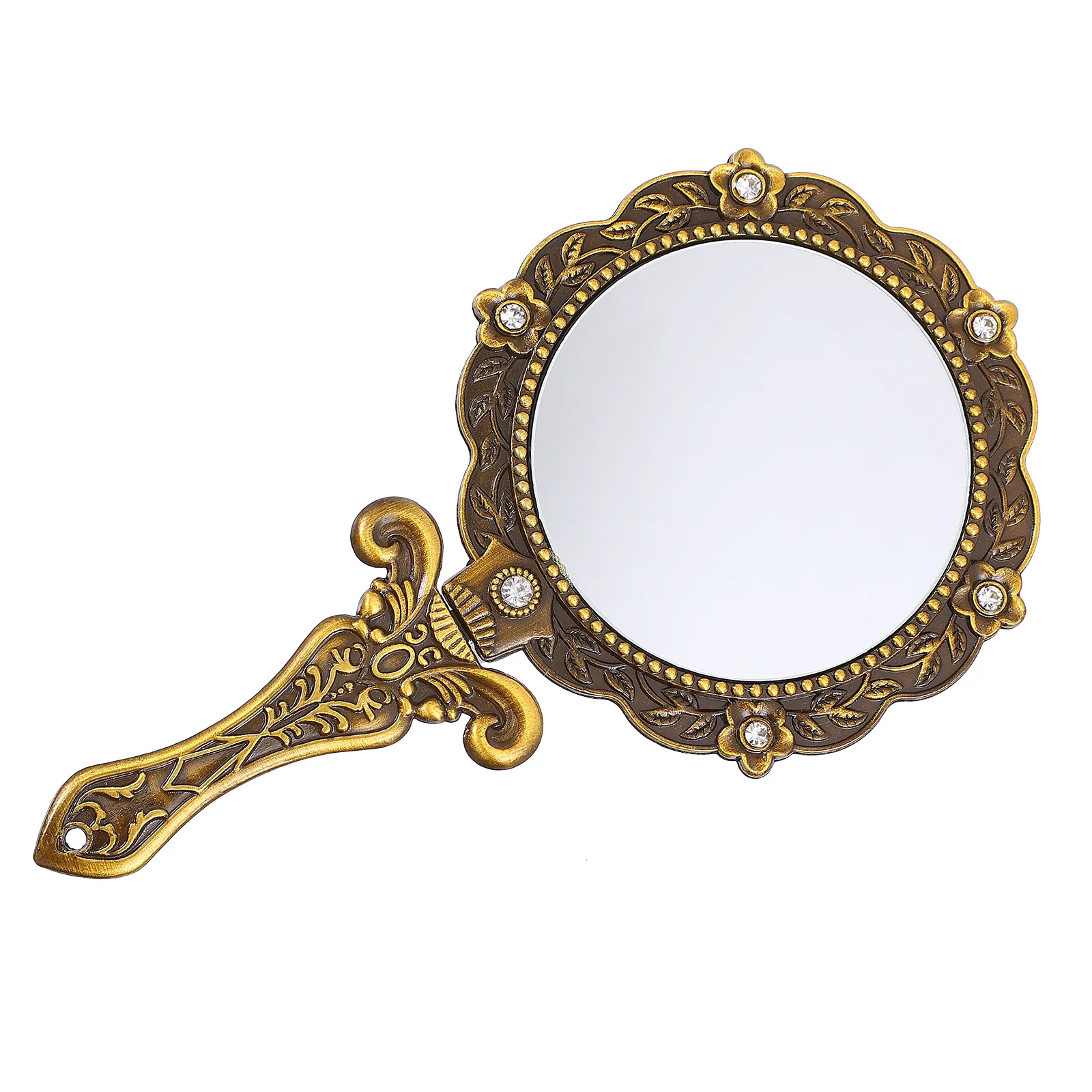 

Handheld Mirror Girlfriend Gift Mini Vanity Rhinestone Folding Vintage