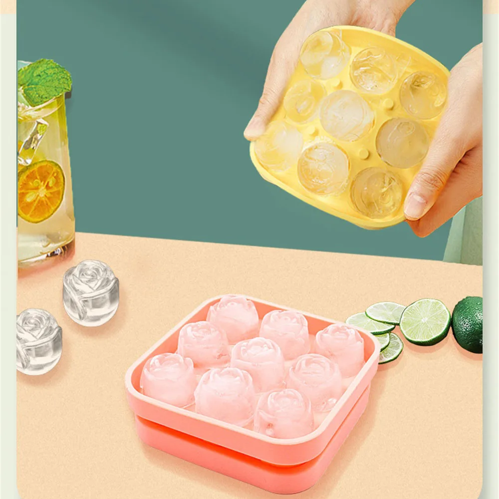 크로스 냄새 방지 잠금 버클 강화 몰드, 얼음 인공물, 장미 모양, 쉬운 청소, 커버 포함