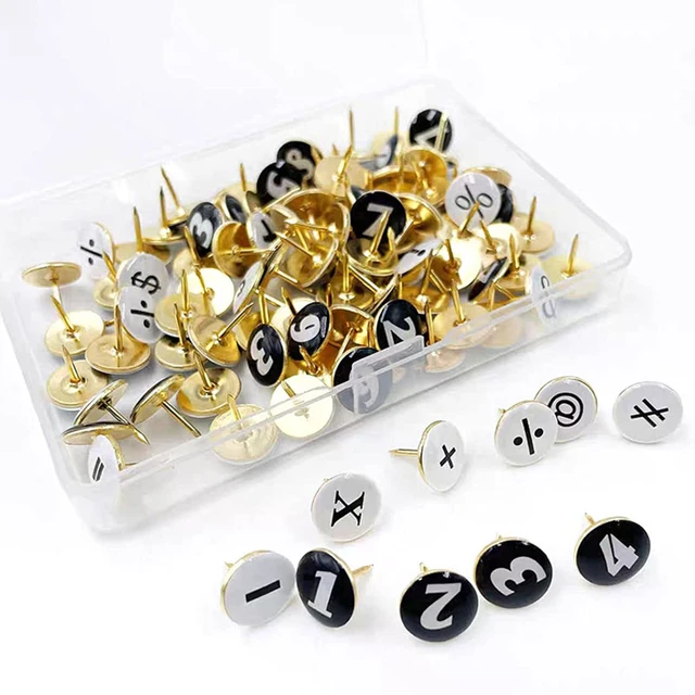 104Pcs Push Pins for Cork Board Number and Mathematical Symbol