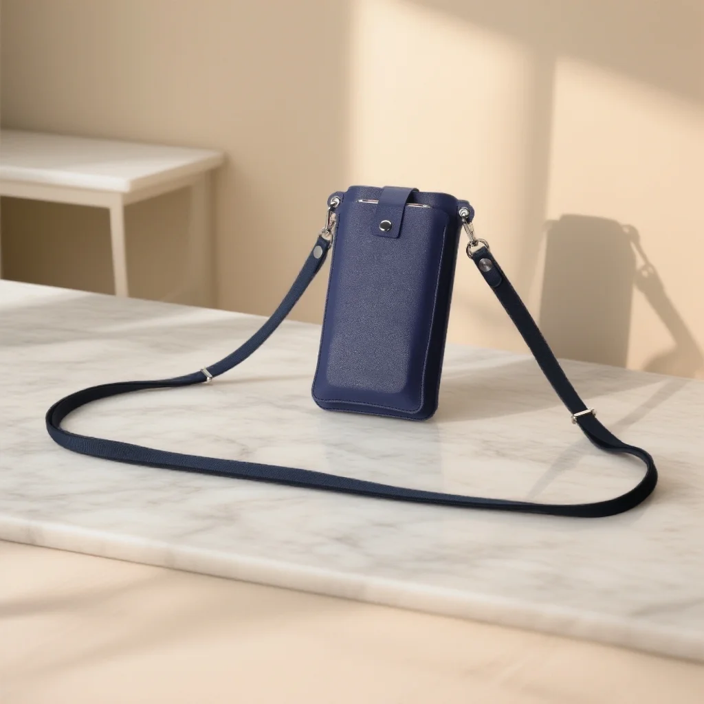 Stylish Magnetic Crossbody Neckband Phone Wallet Leather Case & Universal Lanyard